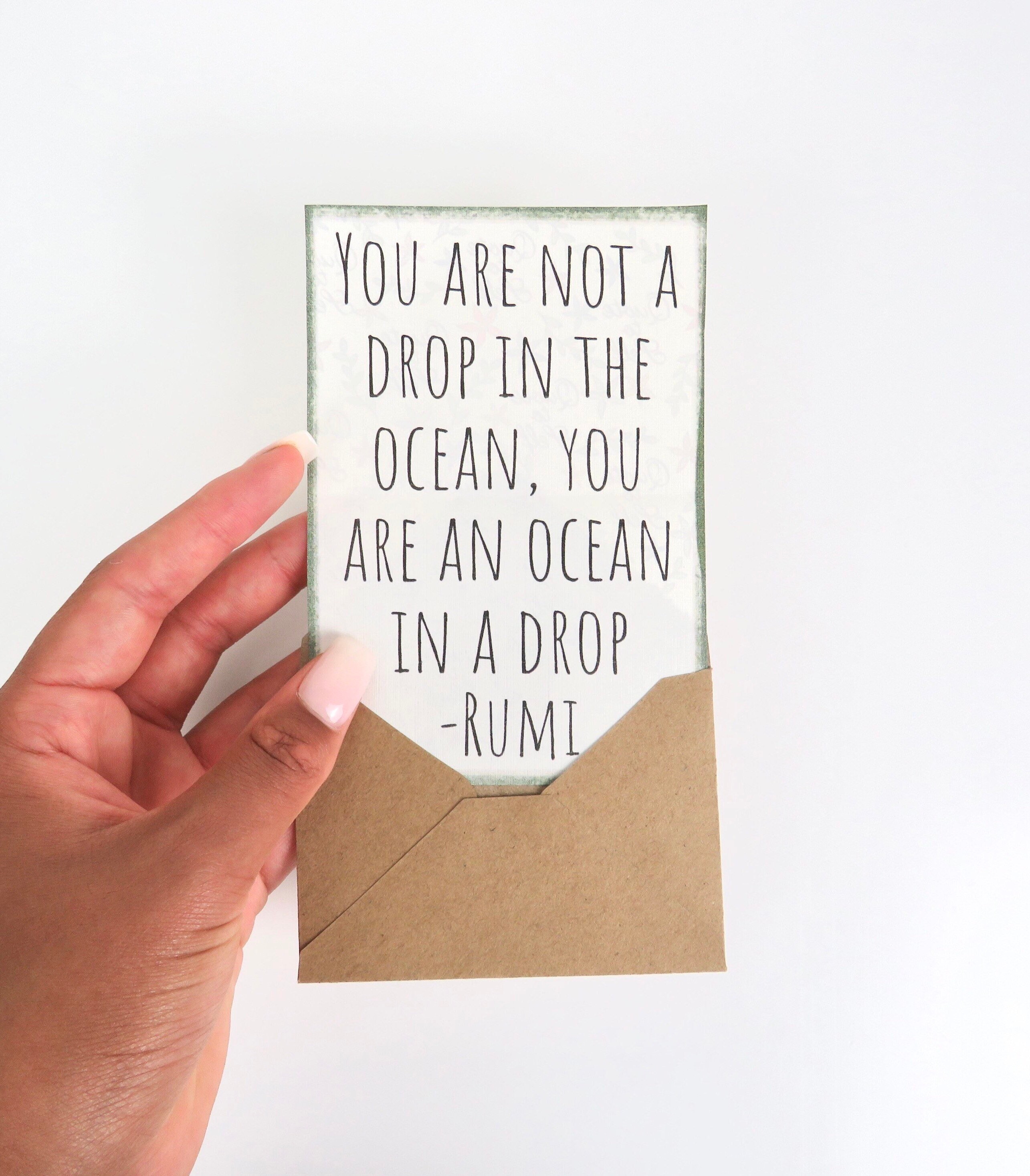 Rumi Quote Happy Mail Letter Inspirational Gift Send a Note Etsy