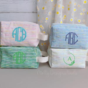 Portable Travel Cosmetic Makeup Bag,Embroidered Monogrammed Cosmetic Toiletry Bag,Small Makeup Bag, Makeup Bag,Bridesmaid Gift