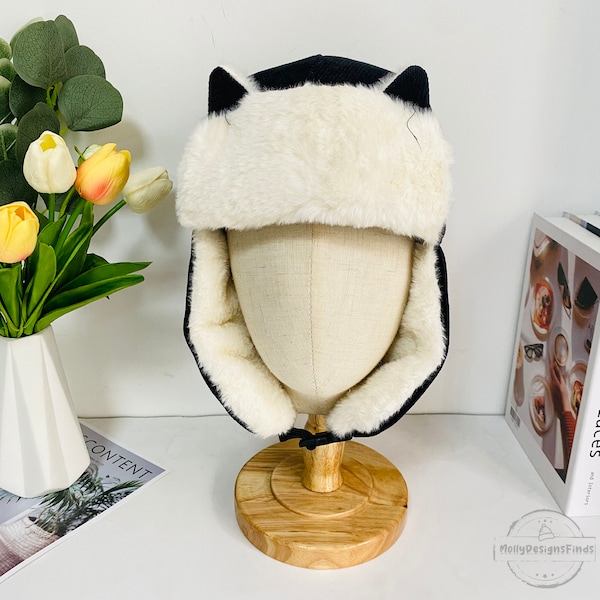 Joli chapeau Ushanka avec oreilles de chat en peluche, chapeau parent-enfant avec oreilles kawii, bonnet d'hiver chaud, chapeau épais en peluche en coton chaud, chapeau pour activités de plein air, chapeau d'escalade