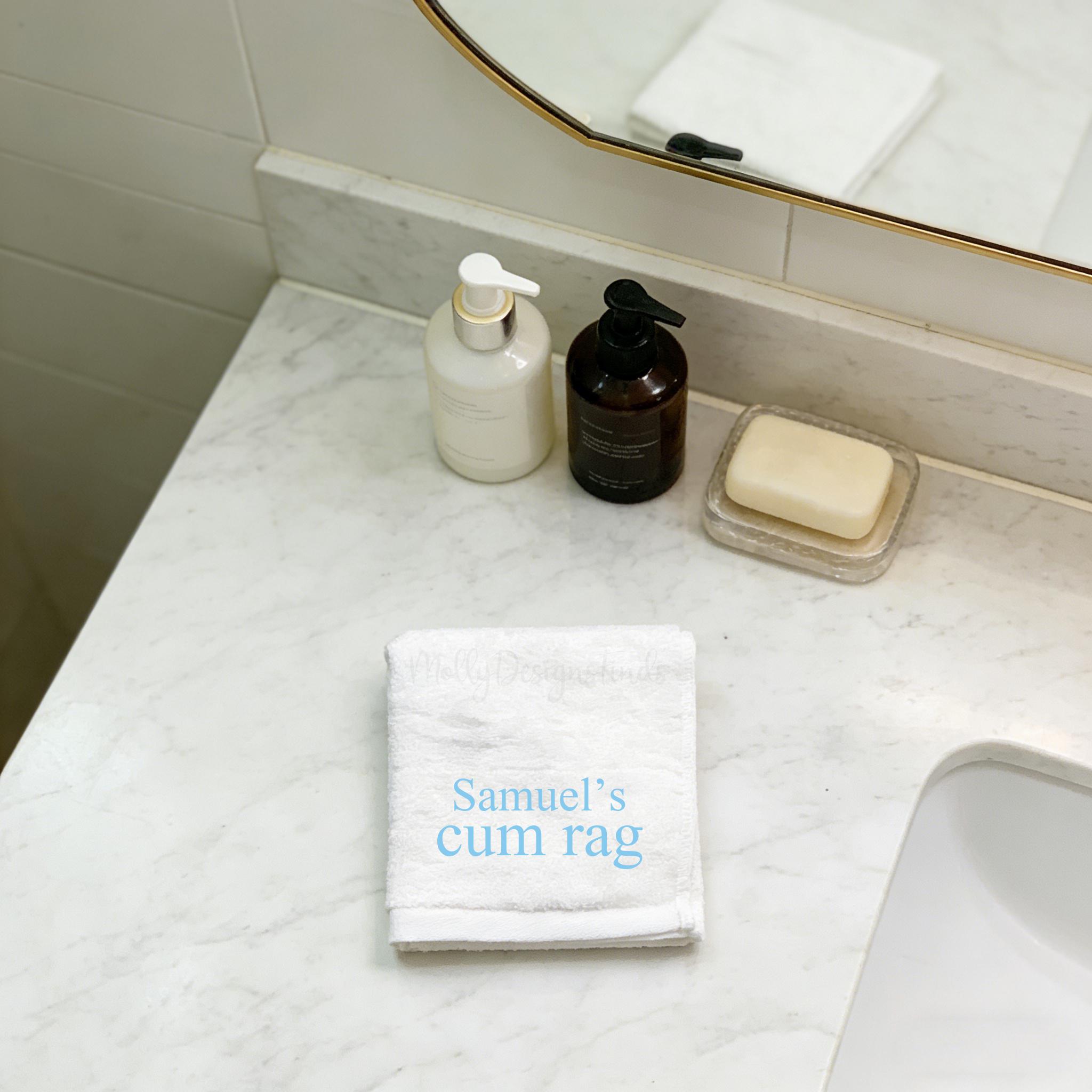 Embroidered Cum Rag,personalized Cum Rag,cotton Washcloth,embroidered ...
