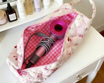 Hair Tool Organizer Bag,Custom Makeup & Hair Tool Travel Bag,Quilted Travel Organizer,Curling Iron Travel Bag,Storage Case,Toiletry Bag