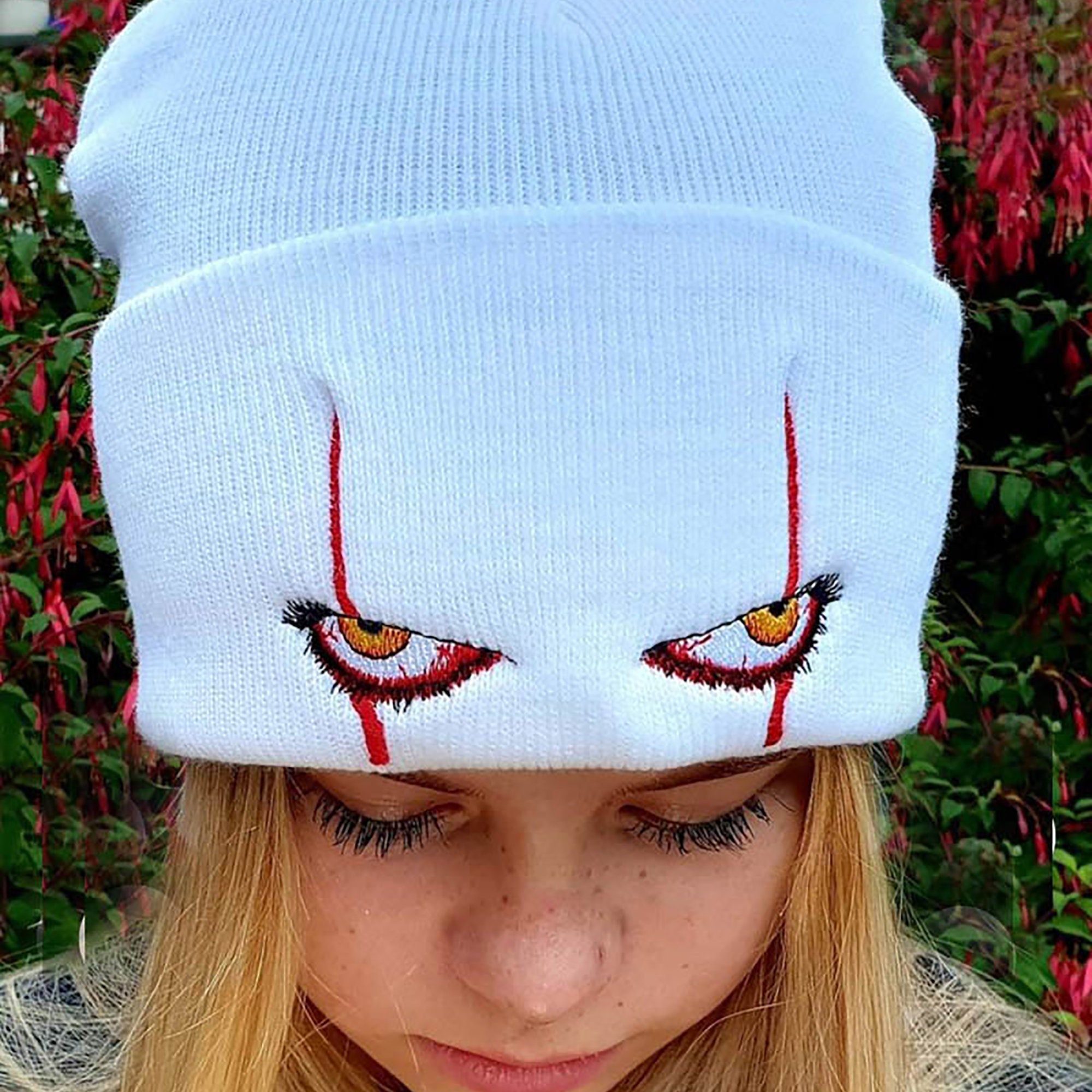Scary Eyes Beanies HatEmbroidery Beanie Hat Cotton Beanie Etsy