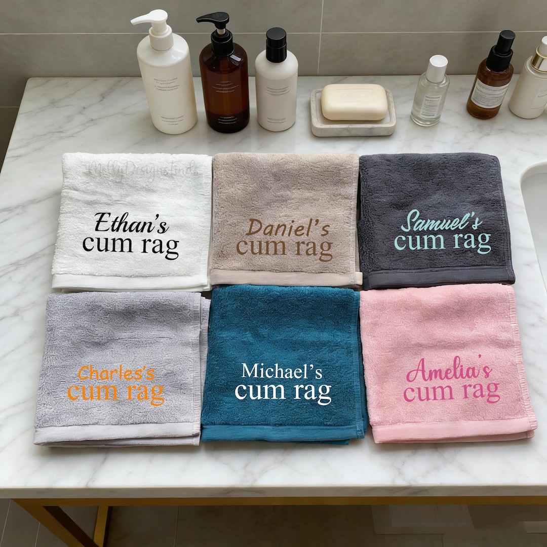 Embroidered Cum Rag,personalized Cum Rag,cotton Washcloth,embroidered ...