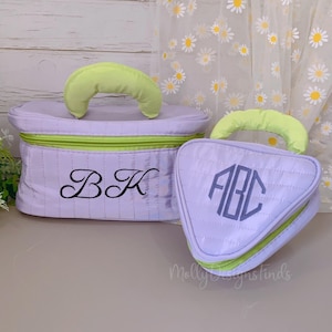 Personalized Name Embroidered Makeup Bag,Portable Travel Cosmetic Makeup Bag,Cosmetic Toiletry Bag,Custom Name Makeup Bag,Bridesmaid Gift