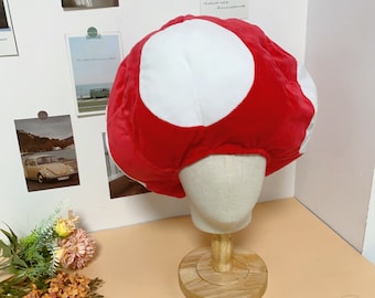 Stylish Cute Hat,Super Mario  Hat,Plush Doll Hat,Cosplay Mario Mushroom Cute Hat,Adjustable Cap,Cartoon Mushroom Hat,Funny Gift For Friend