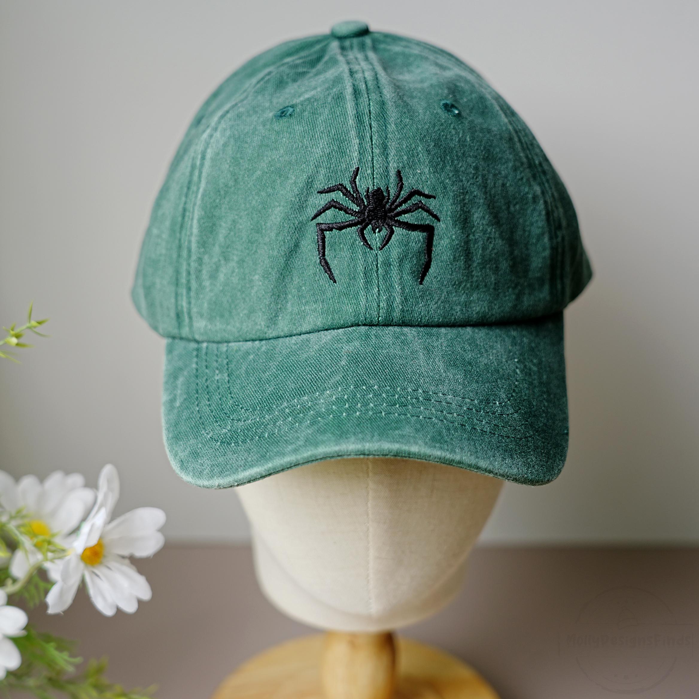 Spider Embroidered Cap,gothic Style Spider Hat,adjustable Snapback ...