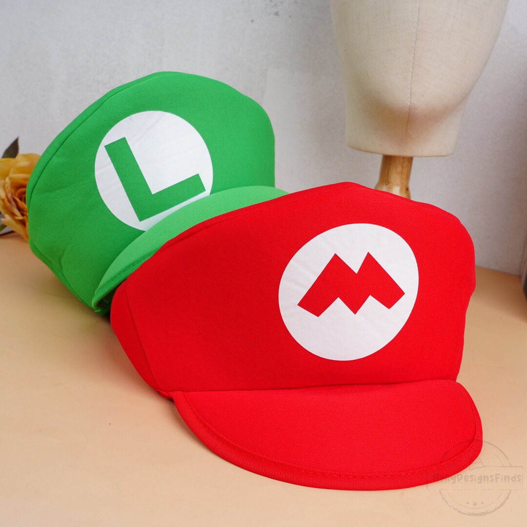 Super Mario Bros Hat,luigi Red and Green Cosplay Cap for Adults ,super