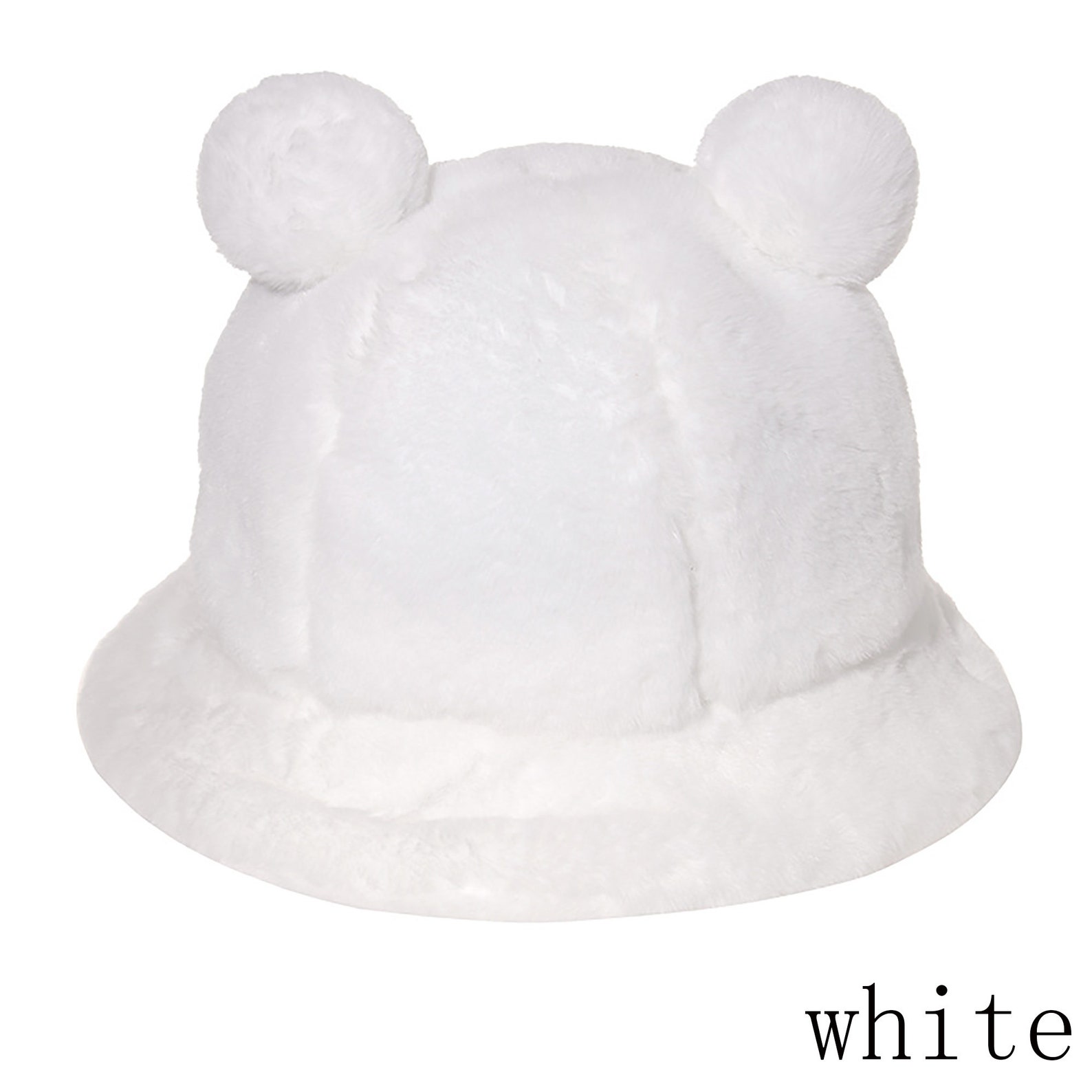 Plush Bucket Hatcute Bear Ear Hatwhite Outdoor Hatwarm - Etsy