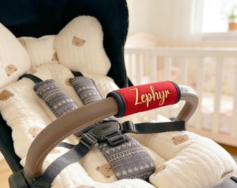 Haftowana zawieszka do wózka, spersonalizowana haftowana zawieszka do wózka i rączki walizki, spersonalizowana zawieszka do bagażu z imieniem, spersonalizowana tabliczka z imieniem do wózka