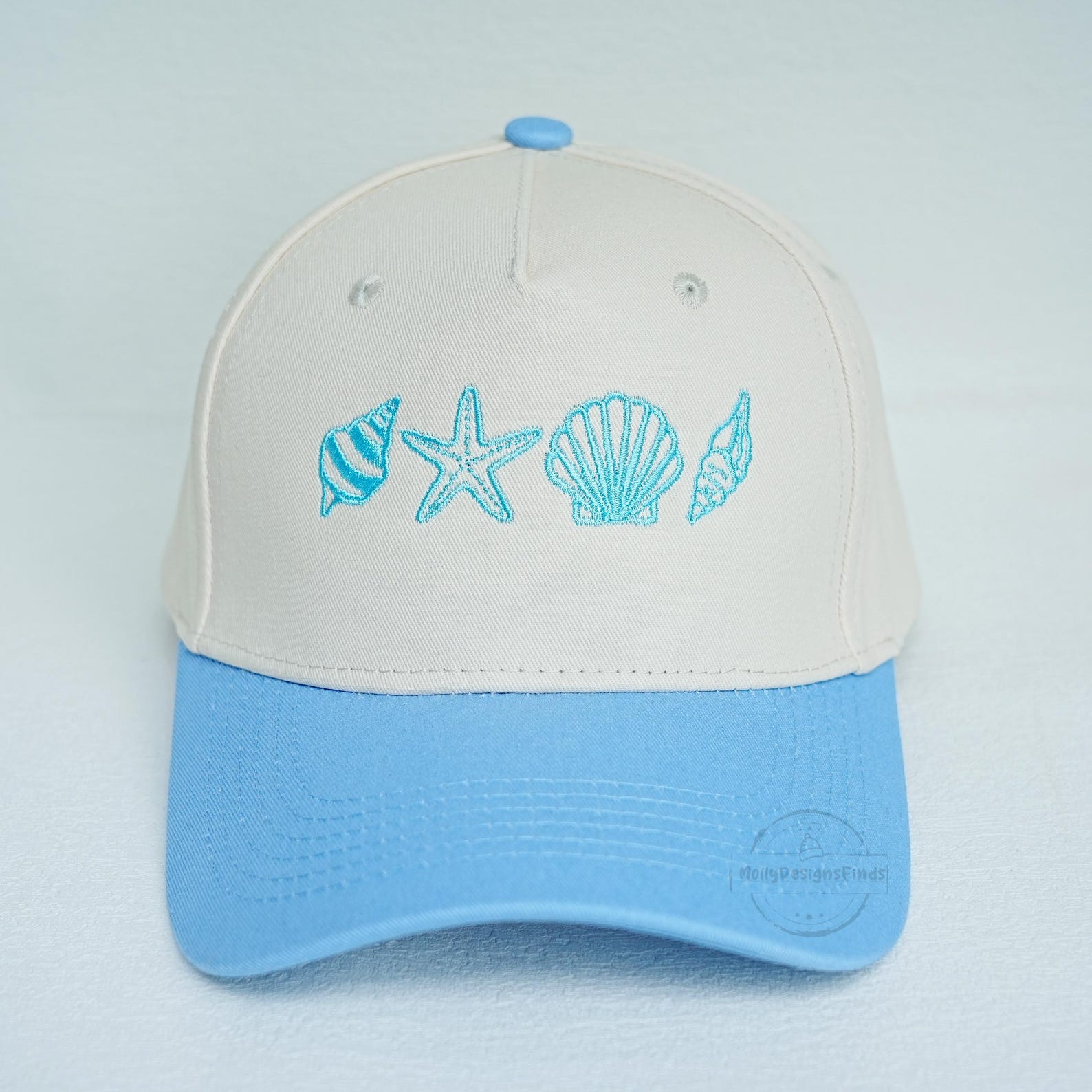 Seashell Embroidered Hat,embroidered Starfish and Seashell Trucker Hat ...