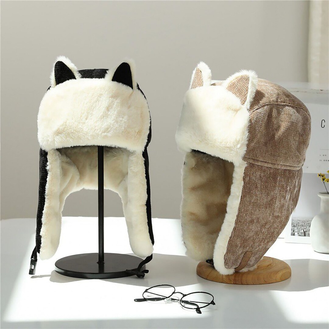 Cute Plush Cat Ears Ushanka Hat Kawii Ear Parentchild Hat Etsy