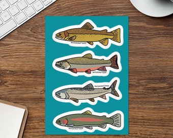 Trout Sticker Pack, Michigan Fish
