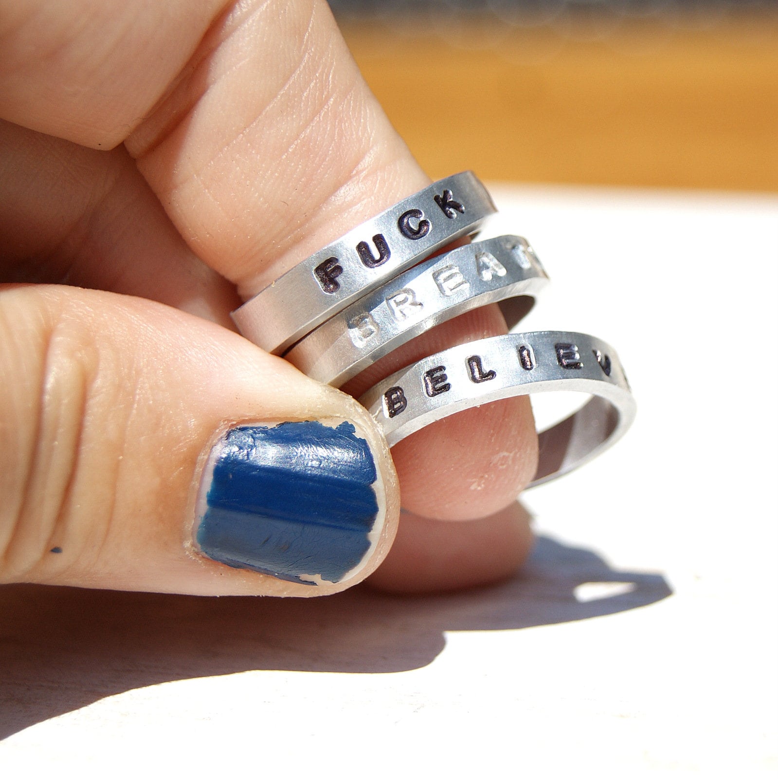 Personalisierter Ring Daumen Aluminium Ring Manschetten Etsy