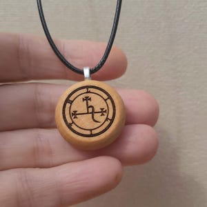 Sigil of Lilith Beechwood Pendant: Occult Dark Goddess Amulet