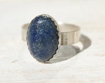 Blue Stone Lapis Lazuli Ring, Sterling Silver Jewellery