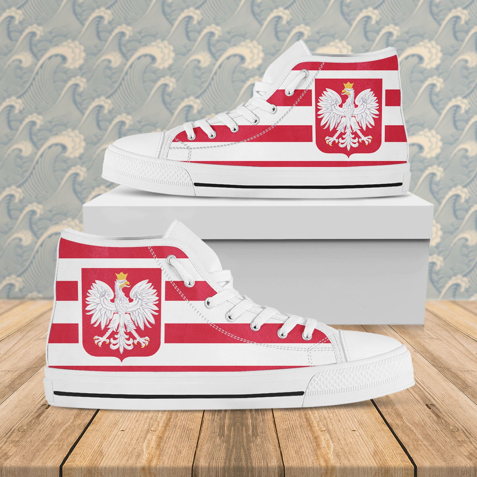 Poland National Hightop Poland National FC Shoes Football | Etsy