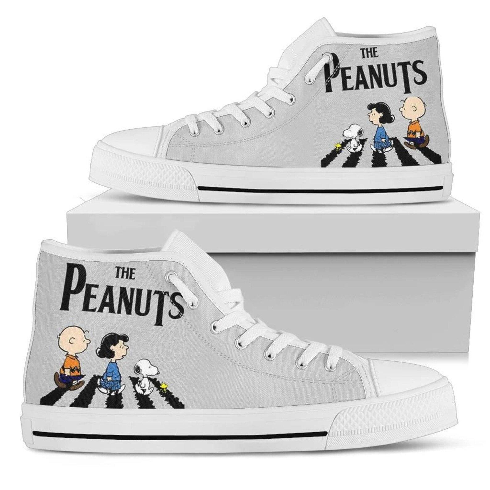 Snoopy Hightop The Peanuts Shoes Charlie Brown Hightop Lucy Etsy