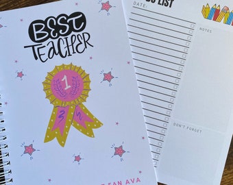 Mejor maestro personalizado para hacer cuaderno, regalo de maestros, regalo de egresados