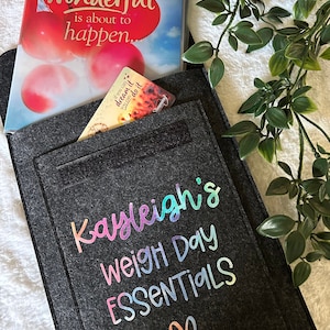Personalised Weigh Day Essentials Pouch- Book/Certificate Holder- Weight loss Journey
