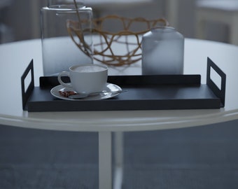 Minimalist Metal Serving Tray: Modern Vanity & Valet Organizer