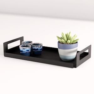 Vassoio in metallo minimalista con manici, tavolino moderno, organizer da bancone