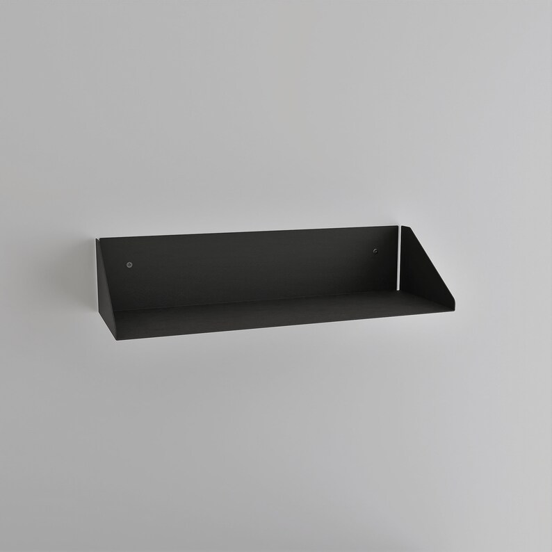 modern matte black wall mounted bookshelf