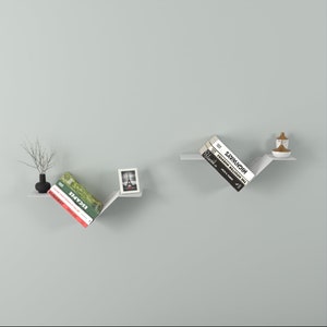 Minimalist Floating Bookshelf, Modern Bookshelf Decor, Metal Floating ...