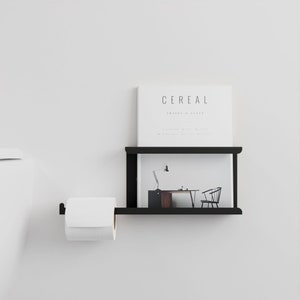 Porta carta igienica minimalista con porta riviste, porta riviste in metallo con porta carta igienica, organizer per il bagno