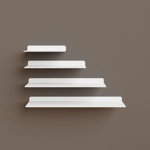 Estante flotante minimalista de metal blanco: organizador de exhibición moderno