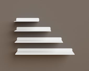 Minimalist White Floating Metal Shelf: Modern Display Organizer