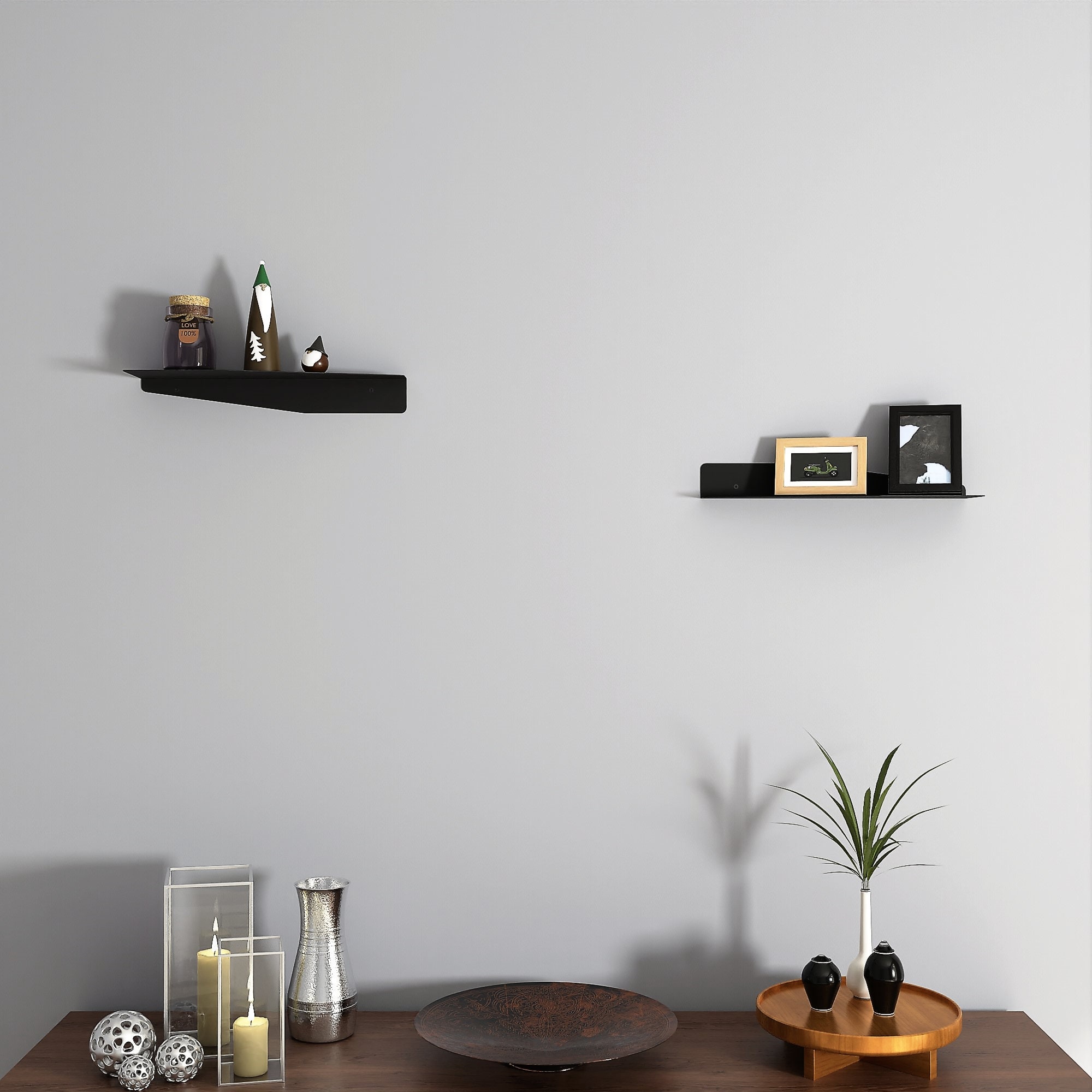 Minimalist Display Shelf, Modern Floating Shelf, Metal Wall Art Shelves ...