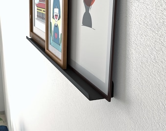 Estante de discos minimalista, estantería de metal moderna, estante de pared pequeño, estantes flotantes, estante de pared, estante de exhibición moderno