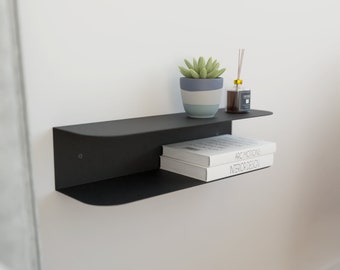 Minimalist Metal Wall Mounted Nightstand: Floating Bookshelf Decor