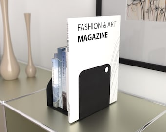 Minimalist Black Metal Magazine Holder: Modern Record Stand