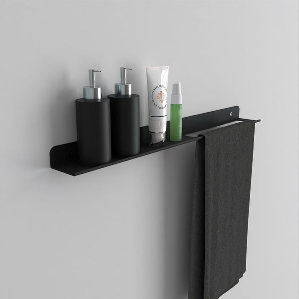 Modern Towel Rack with Shelf, Bathroom Shelf, Bathroom Organizer, Hand Towel Holder, Bathroom Decor,  Bathroom Accessories