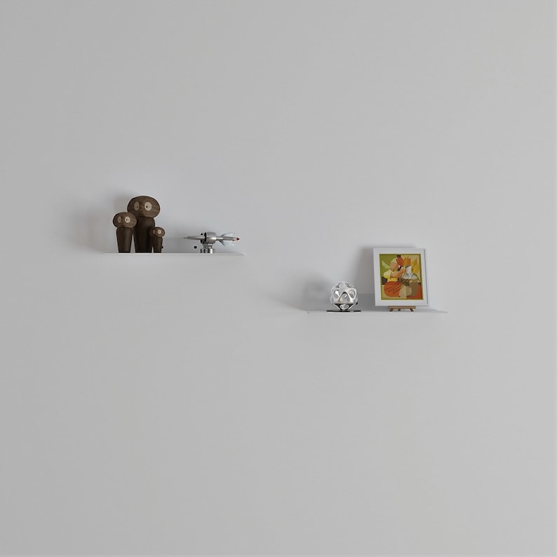 White Metal Floating Shelf: Minimalist Wall Display - Etsy