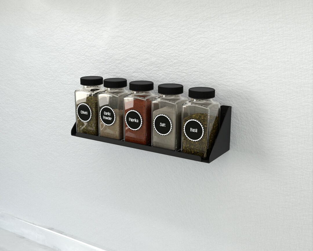 Modern Metal Spice Shelf, Minimalist Kitchen Storage, Metal Wall Spice Rack, Kitchen Organizer