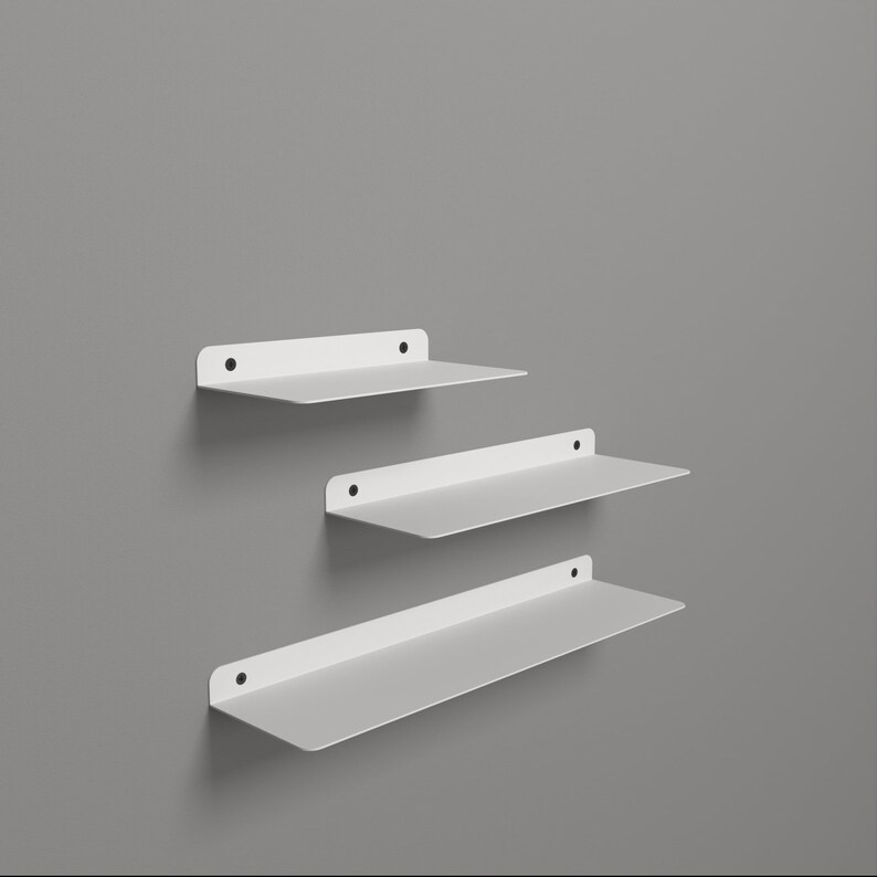 White Modern Floating Shelf / Minimalist Metal Decorative Etsy