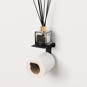 Porta carta igienica minimalista, organizer per bagno moderno, porta carta igienica con ripiano, ripiano per bagno