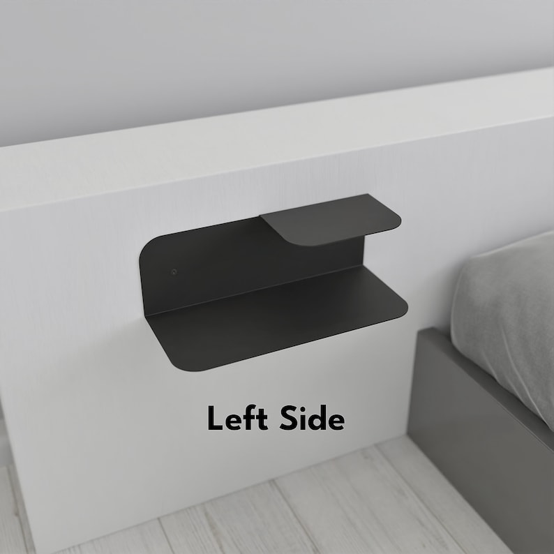 Minimalist Floating Nightstand, Floating Bedside Table, Modern Nightstand with Bookshelf image 8