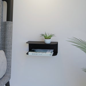 Minimalist Metal Floating Nightstand: Modern Bedside Shelf