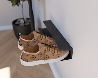 Minimalistisches Schuhregal zur Wandmontage aus Metall, moderne schwebende Regalaufbewahrung