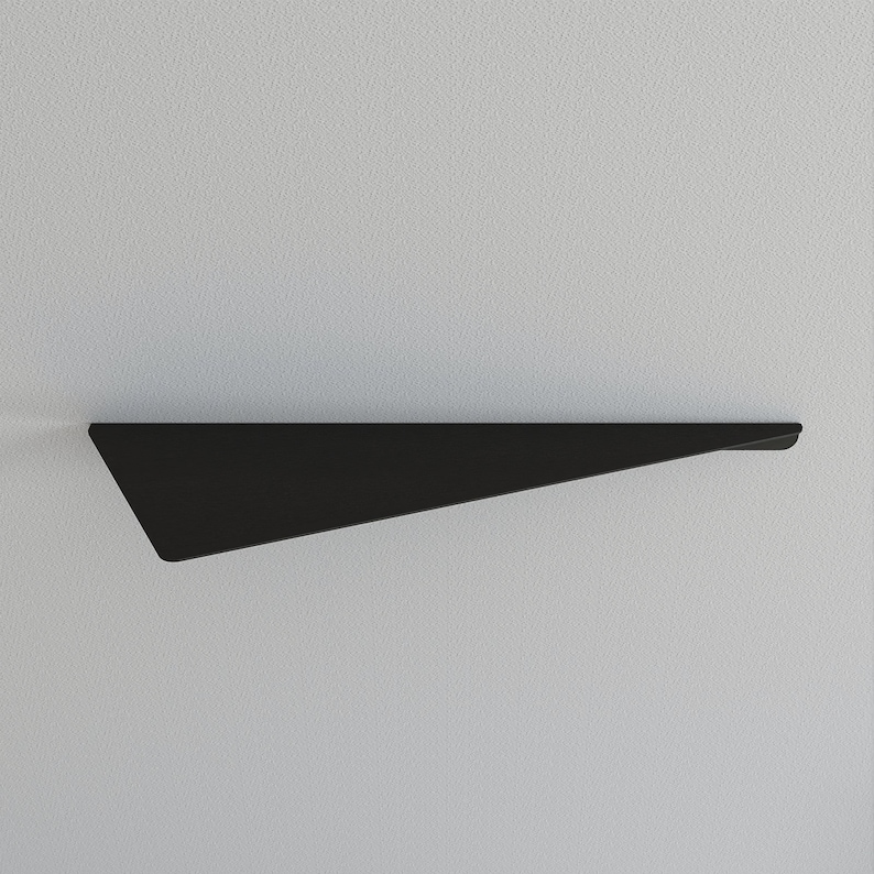 Étagère flottante triangulaire minimaliste, présentoir moderne, oeuvre d'art mural en métal, étagère pour plantes, étagère, étagère murale image 6