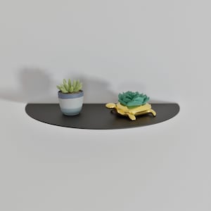 Minimalist Circular Floating Shelf, Modern Metal Display Shelf, Semi-Circle Plant Shelf, Metal Wall Shelf