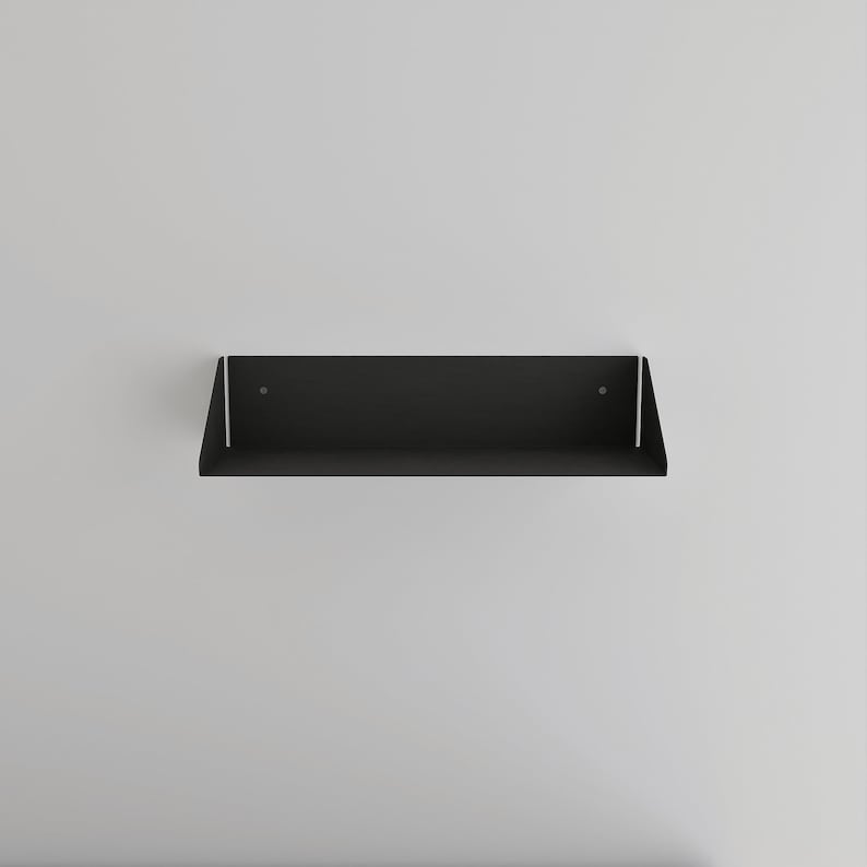 modern matte black wall mounted bookshelf