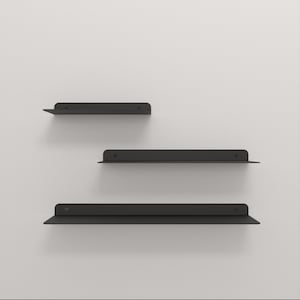 Black Floating Shelf, Minimalist Display Wall Shelf,  Modern Decorative Plant Shelf, Minimalist Bedside Shelf Decor