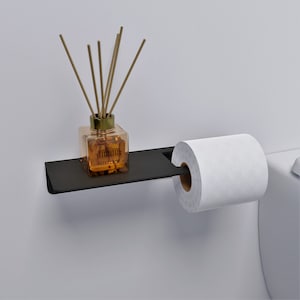 Modern Toilet Paper Holder with Shelf, Paper Towel Holder, Bathroom Accessories, Bathroom Shelf, Bathroom Decor