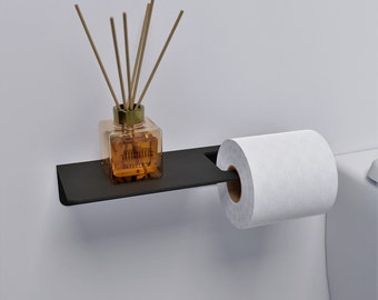 Soporte de papel higiénico moderno con estante, soporte para toallas de papel, accesorios de baño, estante de baño, decoración de baño