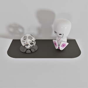 Matte Metal Small Floating Shelf, Black or White, 30cm or 45cm