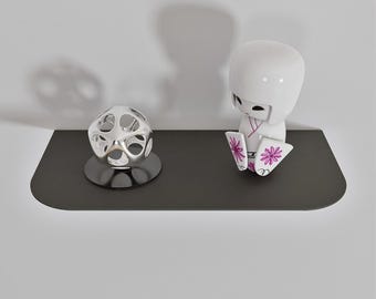 Matte Metal Small Floating Shelf, Black or White, 30cm or 45cm